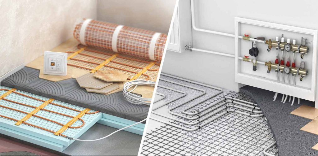 plancher chauffant électrique ou à l'eau chaude